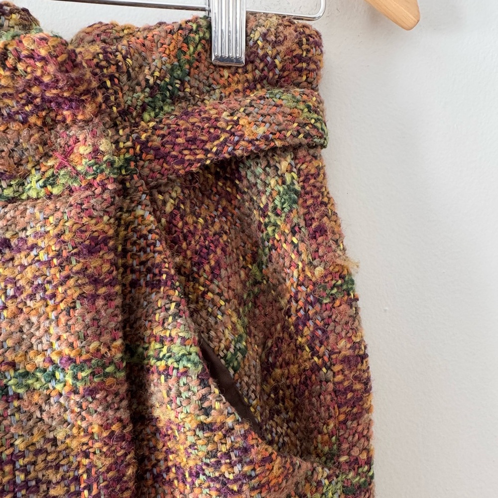 Anthropologie Odille Wool Blend Plaid Skirt, Sz 4, boucle, preppy classic office - Picture 4 of 13